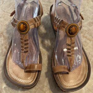 KAYA FROM Israel  Beaded Women's Sandals leather tan 41/10
